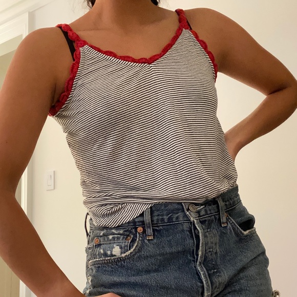 Anthropologie black and white striped tank top - Picture 4 of 4